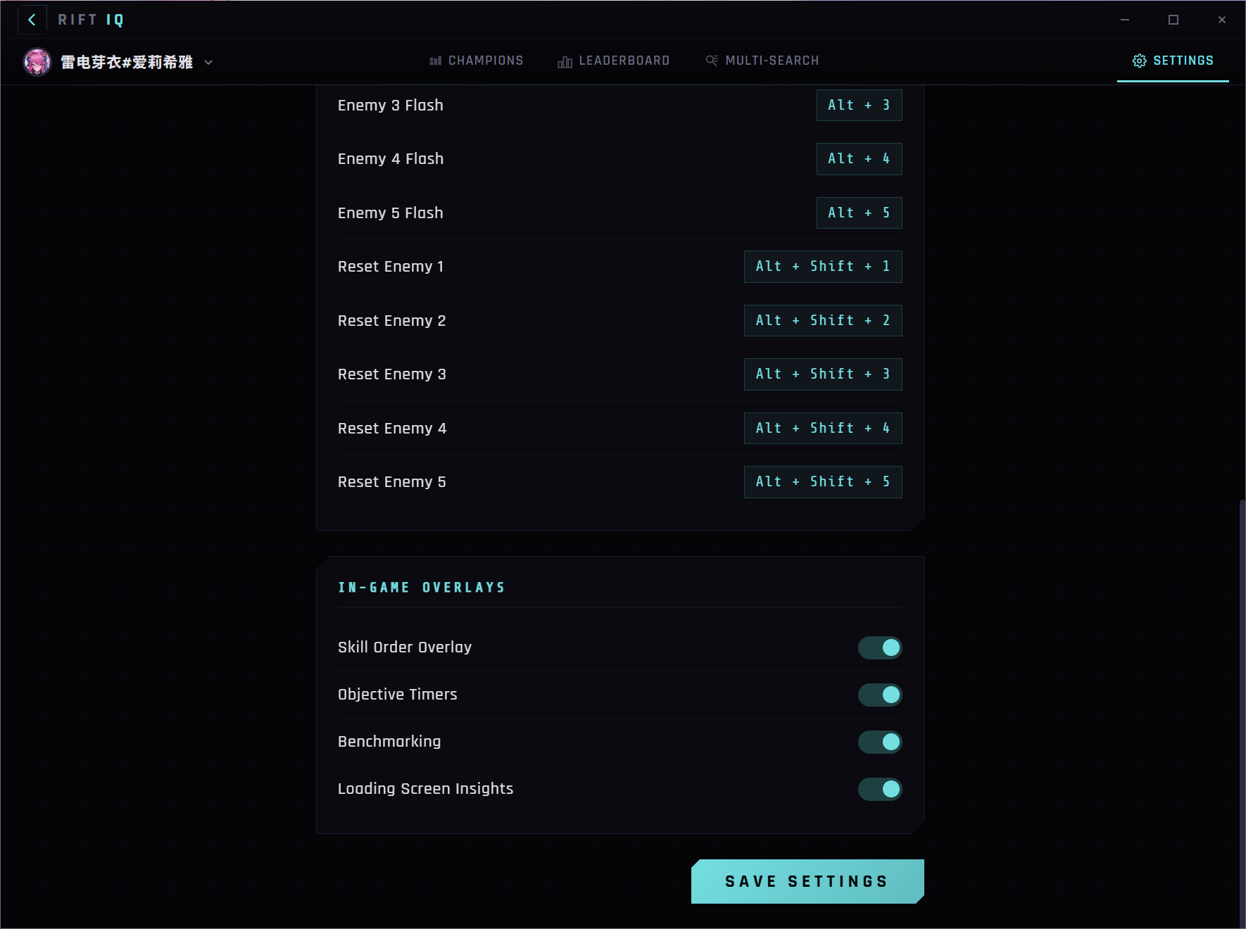 Overlay Settings